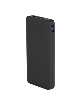 Внешний аккумулятор (powerbank)  «WeCharge Soft Touch»,  10 000 mAH, Power Delivery (PD) 25.5W, со светящимся логотипом после гравировки, c цифровым дисплеем для контроля заряда, черный