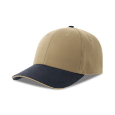 Бейсболка LIBERTY SANDWICH-S 270 из органического хлопка,6 клиньев, сэндвич, металлическая застежка, Хаки