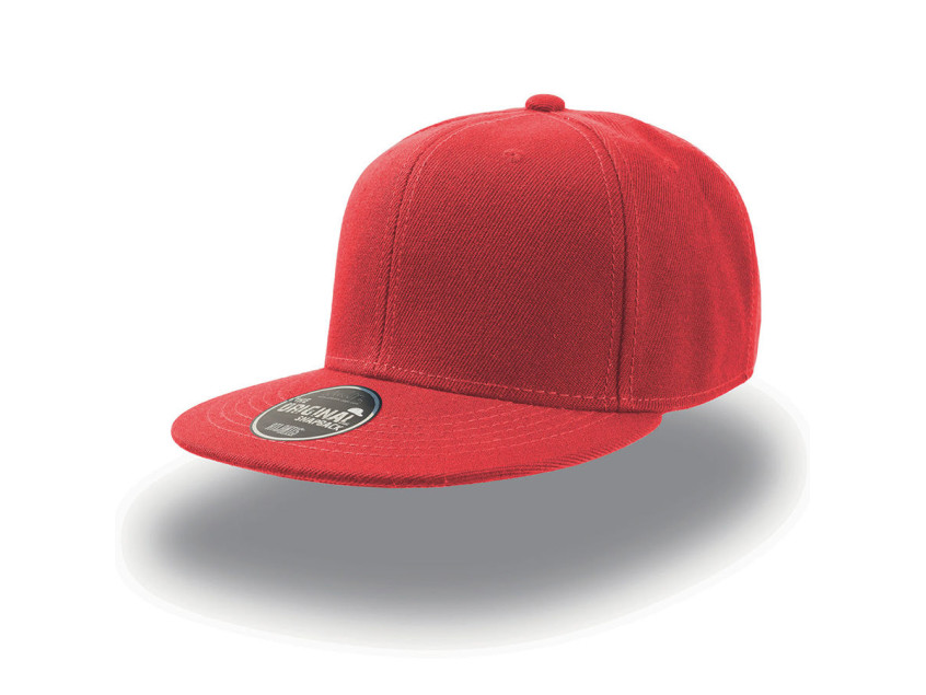 Бейсболка SNAP BACK, 6 клиньев,  пластиковая застежка, Красный