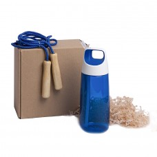 Набор подарочный INMODE: бутылка для воды, скакалка, стружка, коробка, синий, Синий
