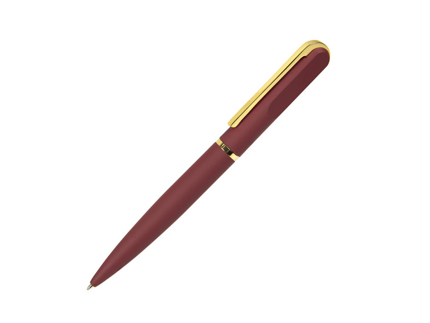 Ручка шариковая FARO, покрытие soft touch, бордовый, золотистый