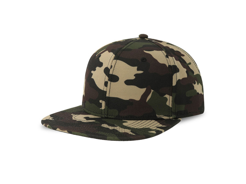 Бейсболка SNAP BACK-S, 6 клиньев, пластиковая застежка, зеленый камуфляж