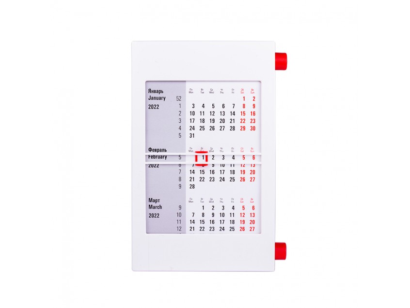 Календарь настольный на 2 года, Красный