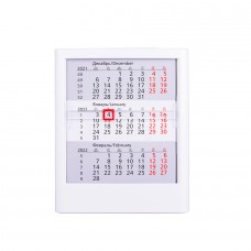 Календарь настольный на 2 года; белый; 13 х16 см; пластик; тампопечать, шелкография, Белый