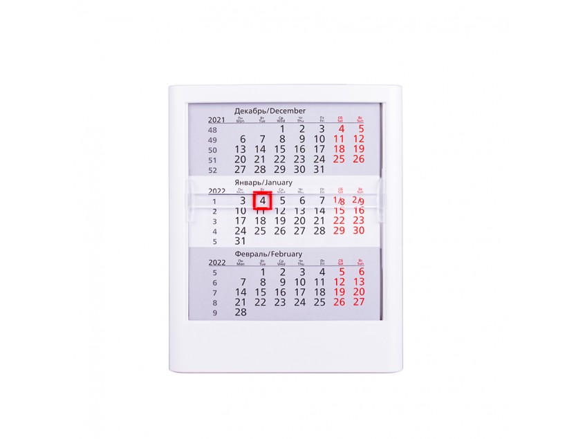 Календарь настольный на 2 года; белый; 13 х16 см; пластик; тампопечать, шелкография, Белый