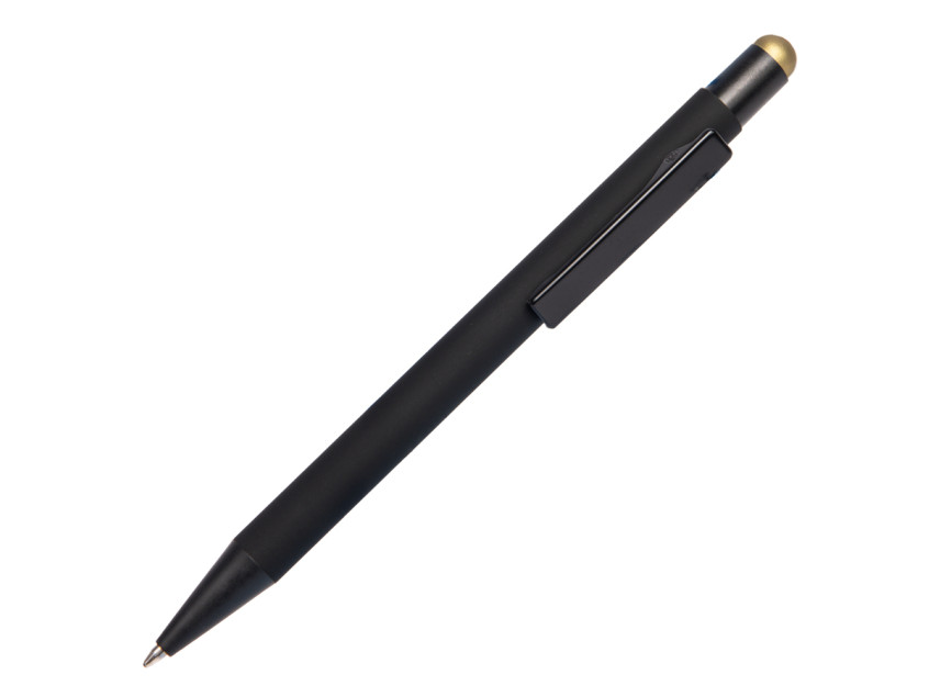 Ручка шариковая FACTOR BLACK со стилусом, черный, золотистый