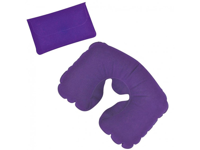 Подушка надувная дорожная в футляре, Фиолетовый