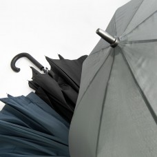 Зонт-трость ANTI WIND, пластиковая ручка, полуавтомат, Черный