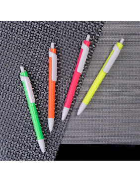 Ручка шариковая FORTE NEON, светло-оранжевый, белый