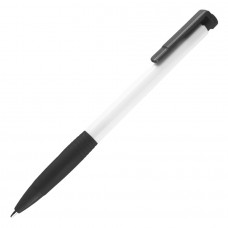 N13, ручка шариковая с грипом, пластик, белый, черный, Белый
