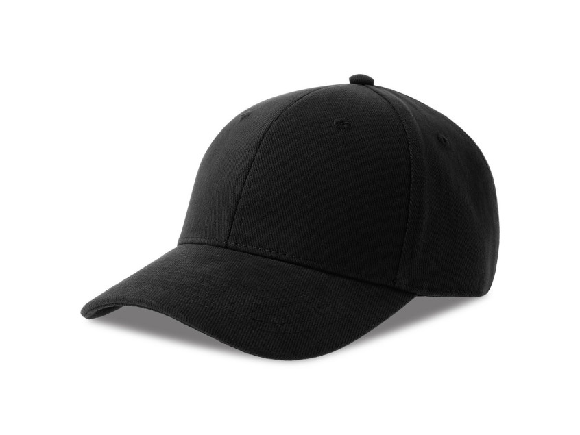 Бейсболка PILOT-S, 6 клиньев, металлическая застёжка, 355, Черный