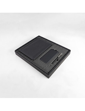 Набор подарочный BLISS: ежедневник, ручка и power bank в коробке  с ложементом, черный
