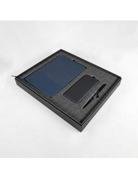 Набор подарочный RIFF: ежедневник, ручка и power bank в коробке  с ложементом, синий