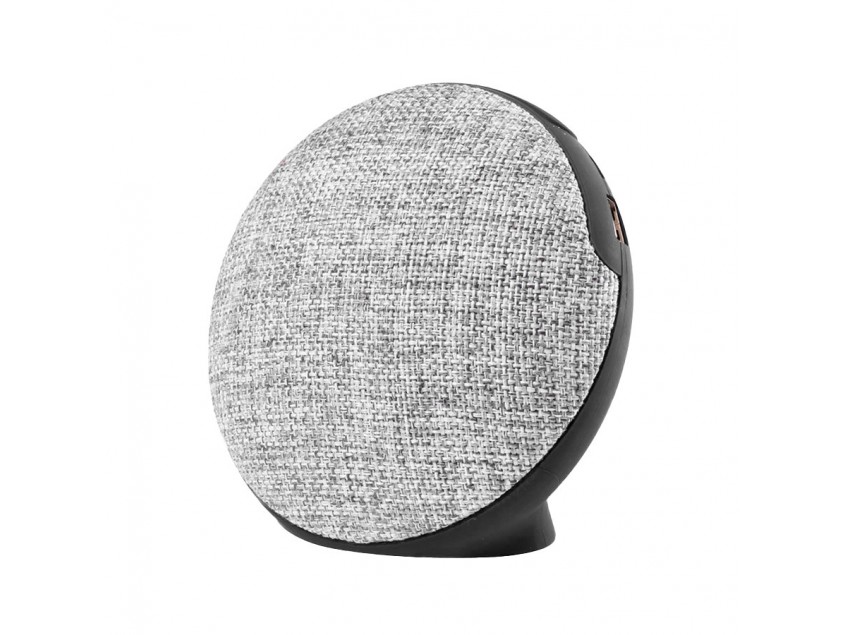 Bluetooth колонка FABRIC BASS круглая, черный, серый
