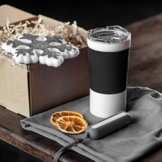 Набор ACTIONLIFE: термокружка, шапка, украшение, зарядное устройство, коробка, серый, серый