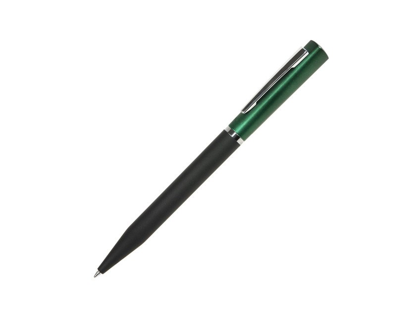 Ручка шариковая M1, пластик, металл, покрытие soft touch, зеленый, черный