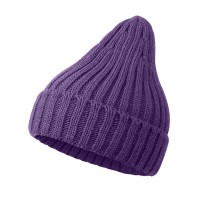 Шапка бини вязаная НАСВЯЗИ© полушерсть, фиолетовый