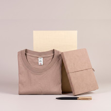 Набор подарочный Welcome Box: футболка LIBRA размер M/L, ежедневник, ручка в коробке, бежевый