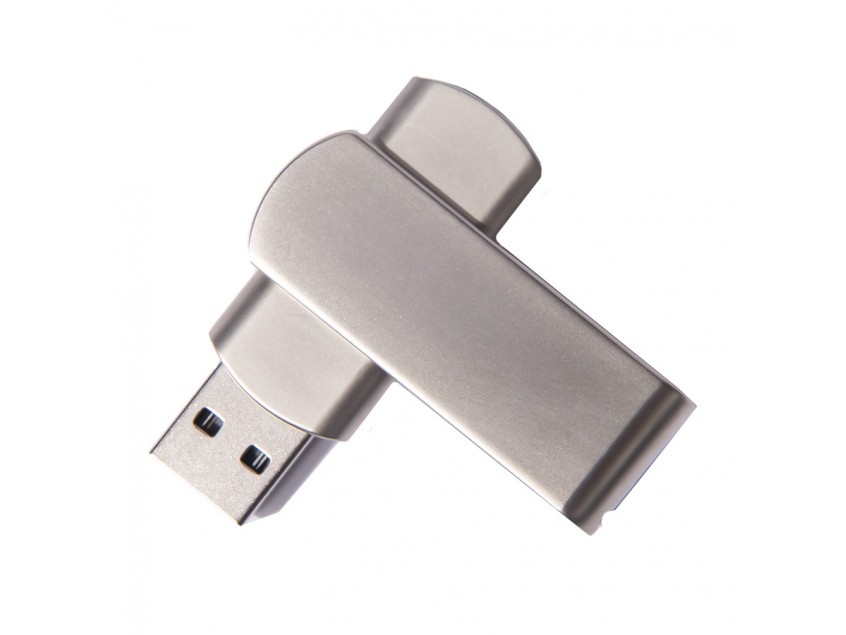USB flash-карта SWING METAL (16Гб), серебристая, 5,3х1,7х0,9 см, металл, серебристый