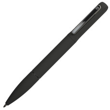 Ручка шариковая NEO с подсветкой после гравировки, soft touch, черный, серебристый
