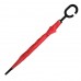 Зонт-трость HALRUM, пластиковая ручка, полуавтомат, Красный