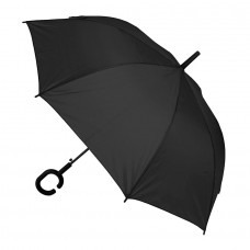 Зонт-трость HALRUM, пластиковая ручка, полуавтомат, Черный