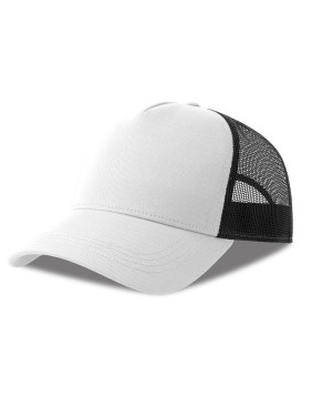 Бейсболка RAPPER COTTON-S, 5 клиньев, пластиковая застёжка, белый, черный