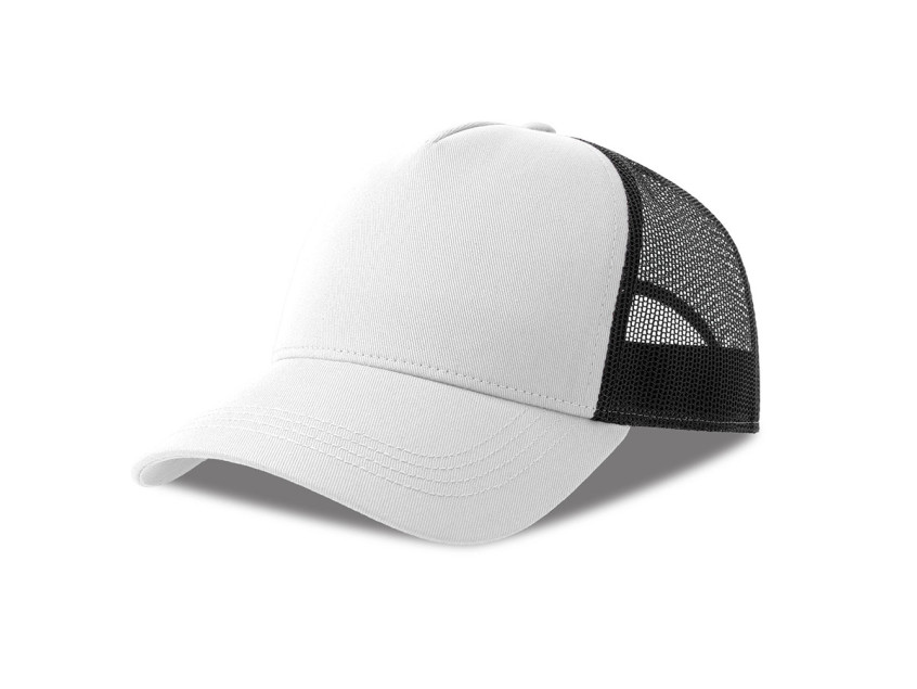 Бейсболка RAPPER COTTON-S, 5 клиньев, пластиковая застёжка, белый, черный