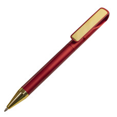 Ручка шариковая GLOSSY GOLD, красный, золотистый