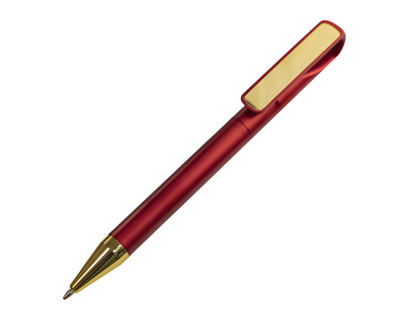 Ручка шариковая GLOSSY GOLD, красный, золотистый