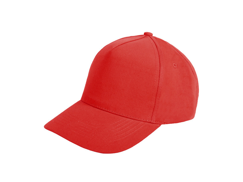 Бейсболка STANDARD, 5 клиньев, металлическая застежка, Красный