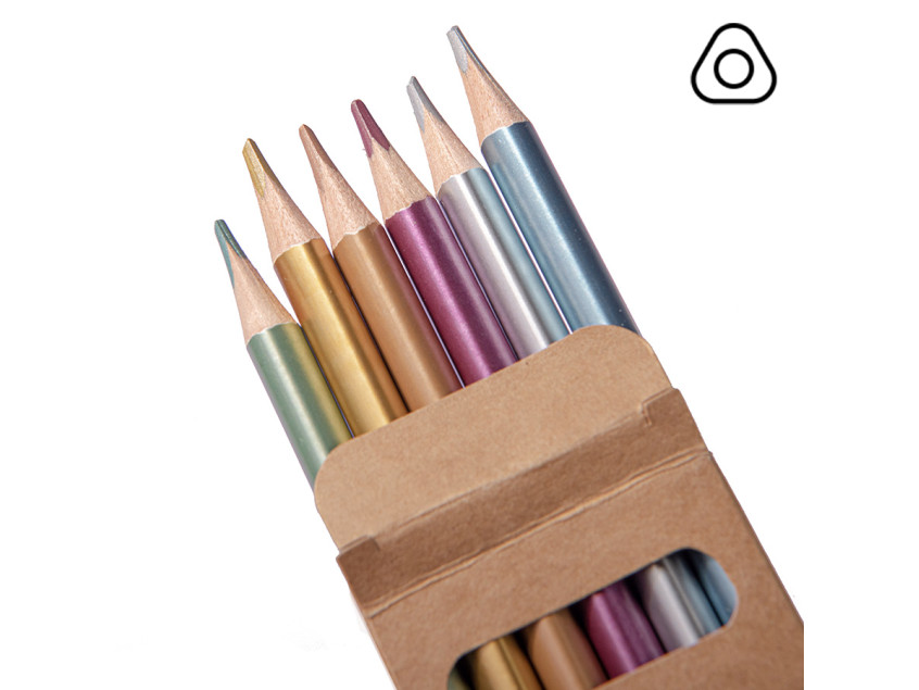 Цветные карандаши METALLIC, 6 цветов, бежевый