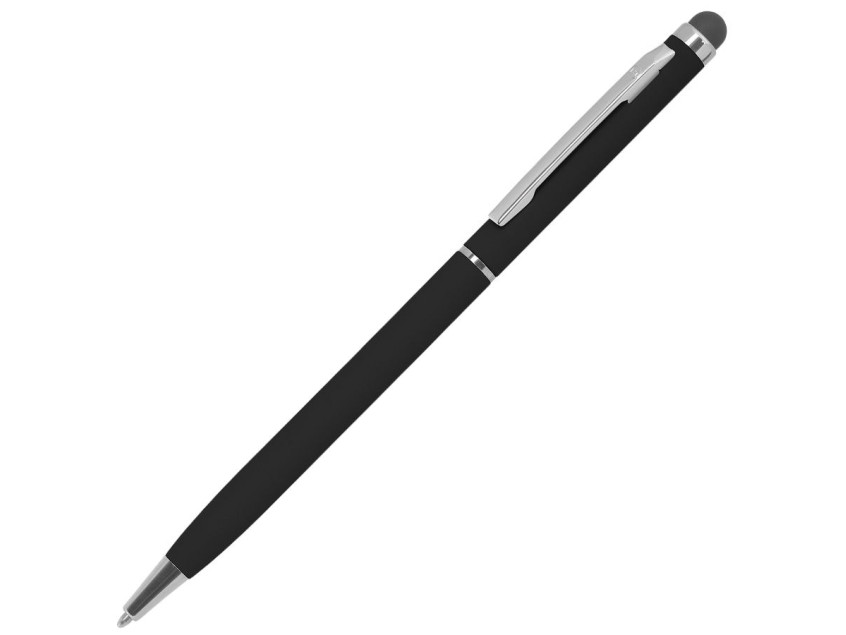 Ручка шариковая со стилусом TOUCHWRITER SOFT, покрытие soft touch, черный, серебристый