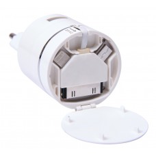 Сетевой адаптер PLUG для зарядки устройств c USB выходом и кабелем 3-в-1, белый
