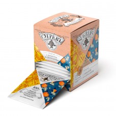 Черный чай с имбирем и апельсином в индивидуальном саше конверте, 15 пакетиков, Разные цвета