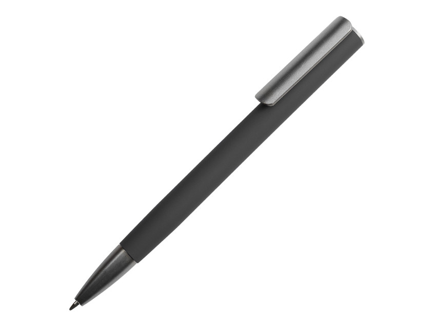 Ручка шариковая ELEGANCE с покрытием soft touch, черный, серый
