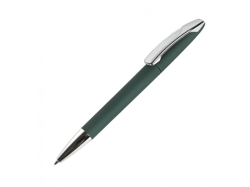 Ручка шариковая VIEW, пластик/металл, покрытие soft touch, Зеленый