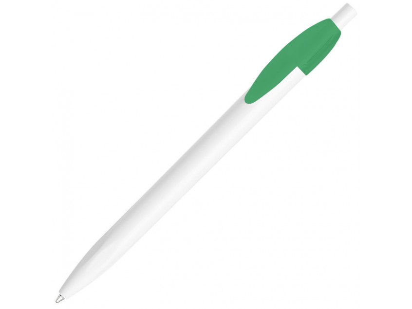Ручка шариковая X-1 WHITE, белый/зеленый непрозрачный клип, пластик, Зеленый