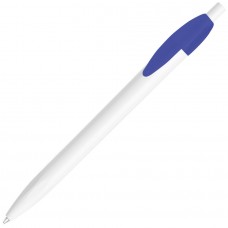 Ручка шариковая X-1 WHITE, белый/синий непрозрачный клип, пластик, Синий