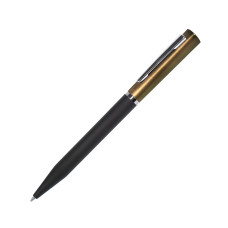 Ручка шариковая M1, пластик, металл, покрытие soft touch, золотистый, черный Ручка шариковая M1, пластик, металл, покрытие soft touch, золотистый, черный