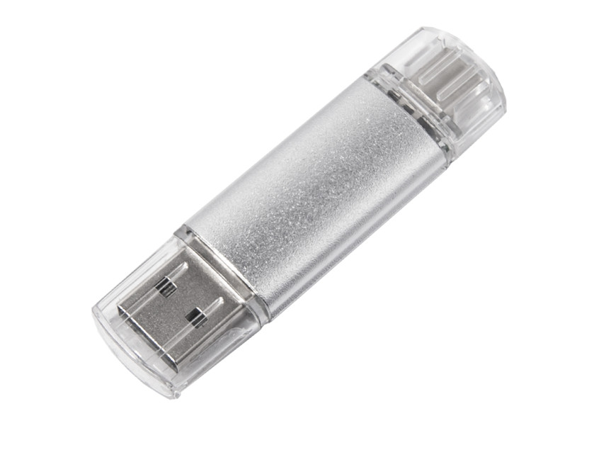 USB flash-карта ASSORTI OTG Type-C (16Гб), серебристый