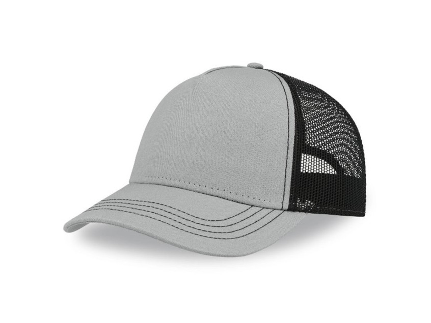 Бейсболка RAPPER CANVAS, 5 клиньев, пластиковая застёжка, Серый