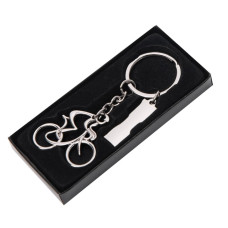 Брелок SILV CYCLIST; 4,0 x 4,0 x 0,4 см; металл, серебристый