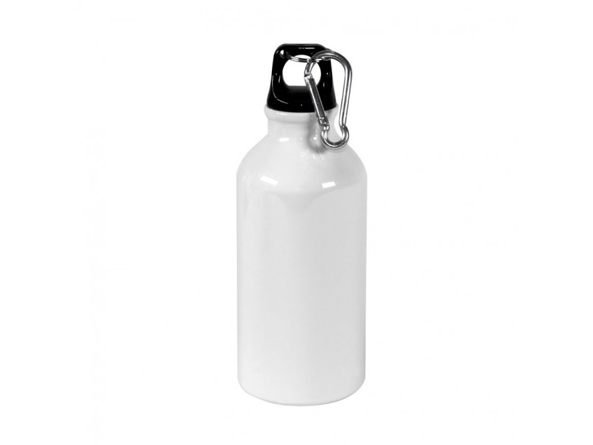 Бутылка под сублимацию GREIMS с карабином, белый, 400 мл, металл, Белый