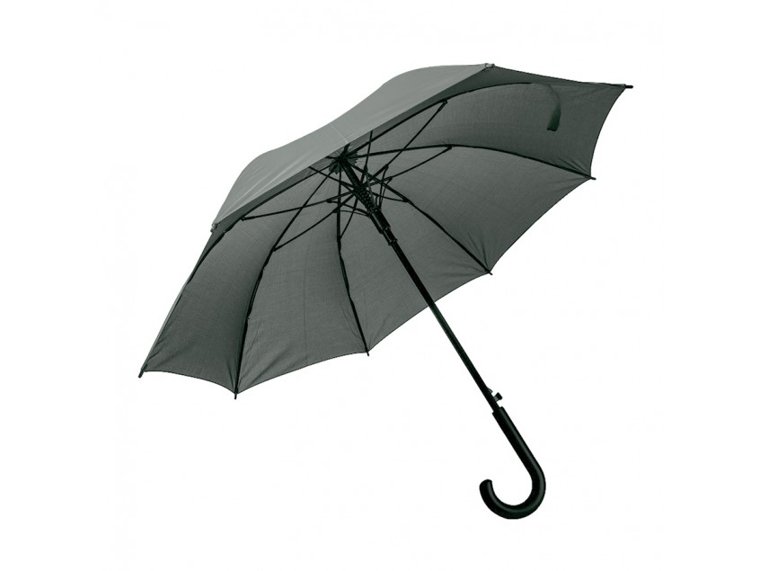 Зонт-трость ANTI WIND, пластиковая ручка, полуавтомат, Темно-серый