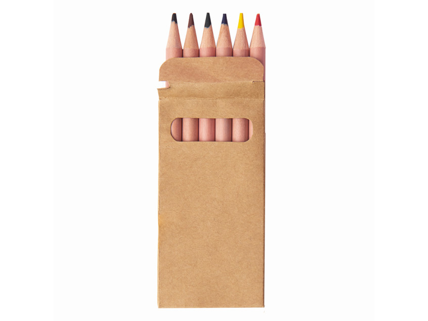 Цветные карандаши мини TINY,6 цветов, бежевый