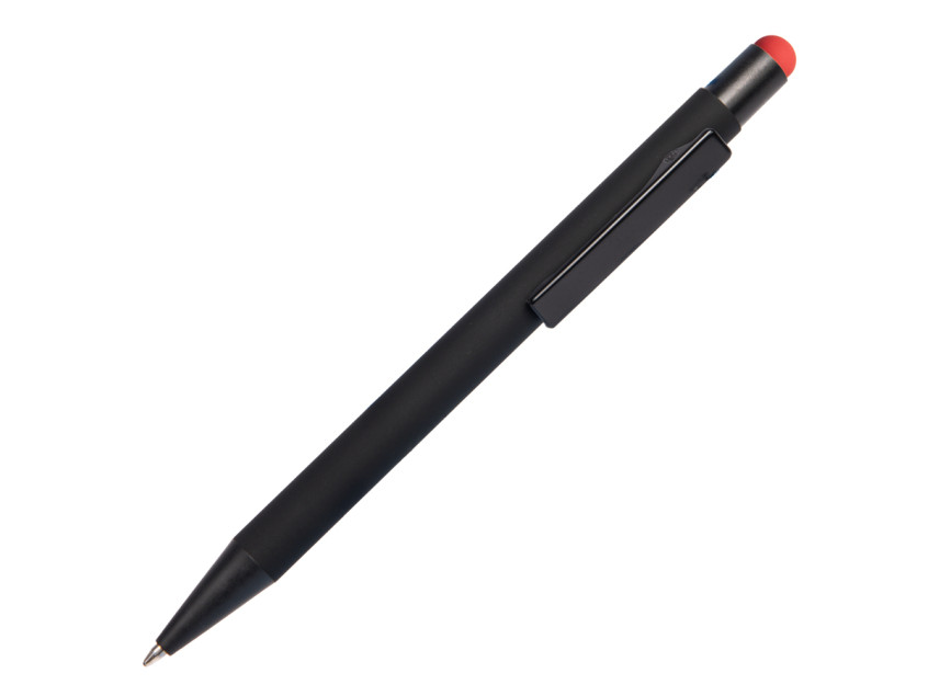 Ручка шариковая FACTOR BLACK со стилусом, черный, красный