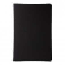 Тетрадь SLIMMY, 140 х 210 мм,  черный с черным, бежевый блок, в клетку, Черный