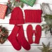 Набор подарочный НАСВЯЗИ©: шапка, шарф,  варежки, носки, красный, Красный