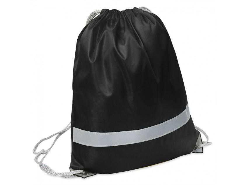 Рюкзак мешок RAY со светоотражающей полосой, Черный
